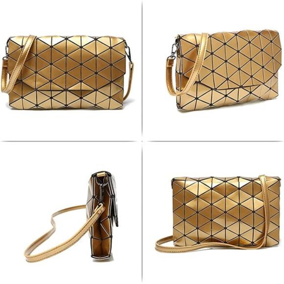 Women's Reflective Crossbody Purse Geometric Daily and Party Handbag - Picture 5 of 6